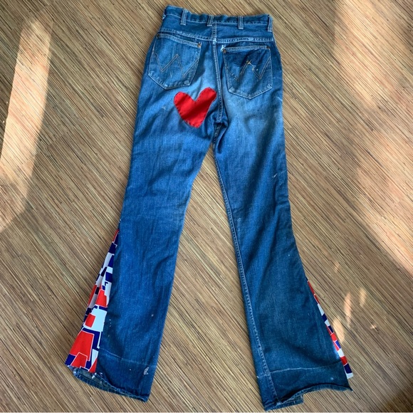 Vintage Wrangler Blue Bell Jeans Embroidered Flare XS 24x29 - Picture 3 of 16
